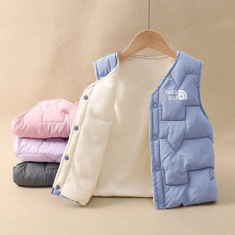 【校服搭档】秋冬儿童加绒马甲棉背心韩版男女童中大童宝宝保暖马夹