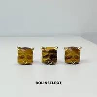 虎纹阿呆（配饰系列）手工雕刻精修镶嵌工艺虎纹阿呆顶珠配饰*11mm