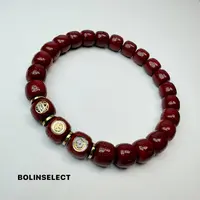 赛博朋克（忘山楂）古法药泥朱供手工精修归圆星月菩提手串*8.5*8mm