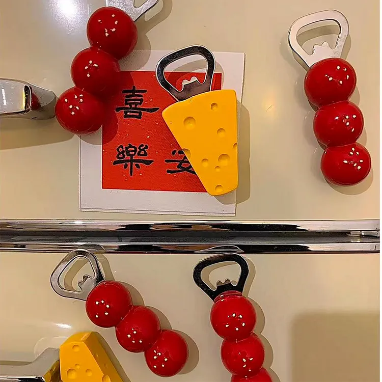 ins家用可爱磁吸开瓶器糖葫芦奶酪冰箱贴装饰开瓶盖神器起子创意 