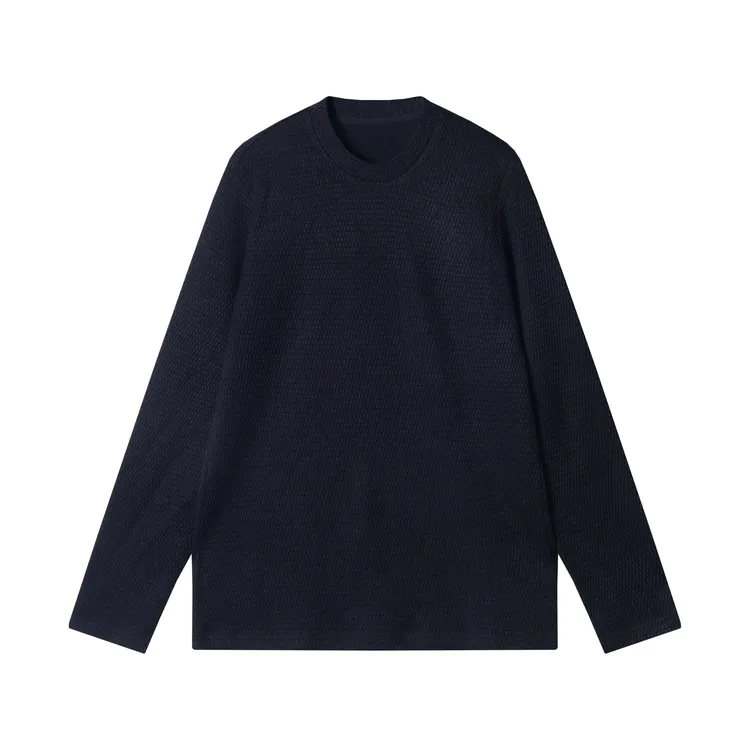 秋冬季新款时尚个性韩版纯色立体长袖T恤百搭潮流简约上衣