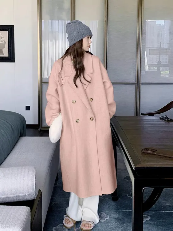 【海盐玫瑰】秋冬新款西装毛呢外套中长款爆款时尚气质高贵气质大衣