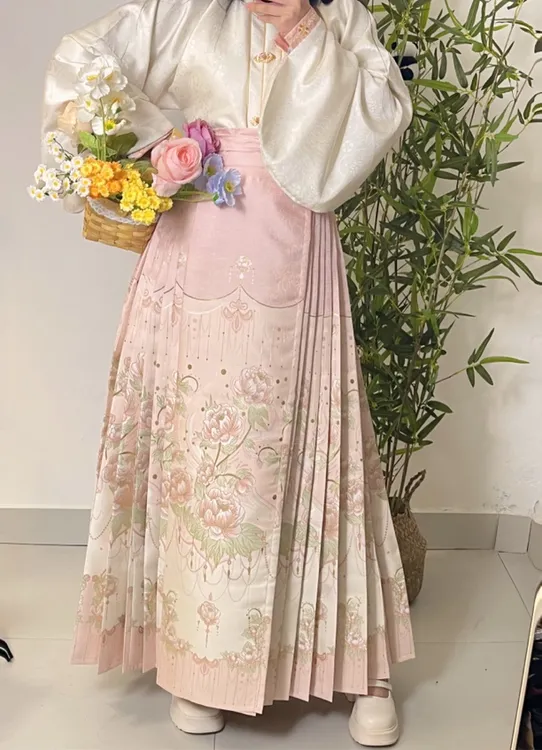 【人间富贵花】原创妆花明制牡丹马面裙汉服国风半身裙女大码春天