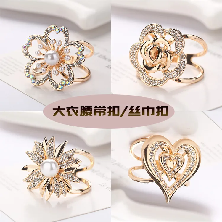 铜合金胸针 秋冬高档大衣腰带蝴蝶结固定扣时尚百搭丝巾扣配饰女