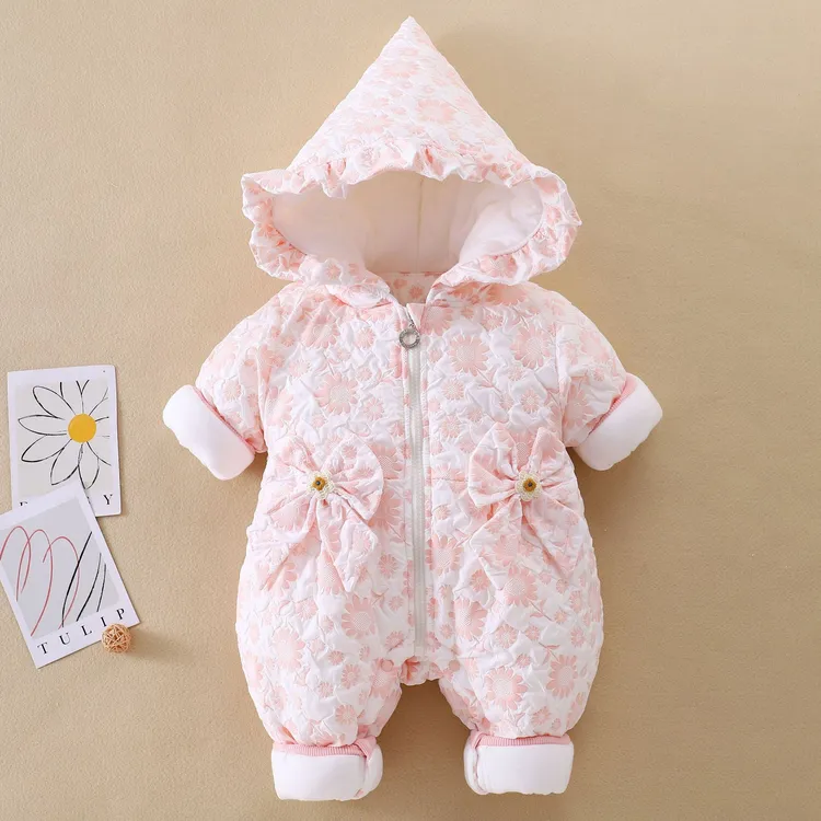 2024年秋冬新款加厚婴儿连体衣宝宝外出服新生儿衣服爬服哈衣冬款