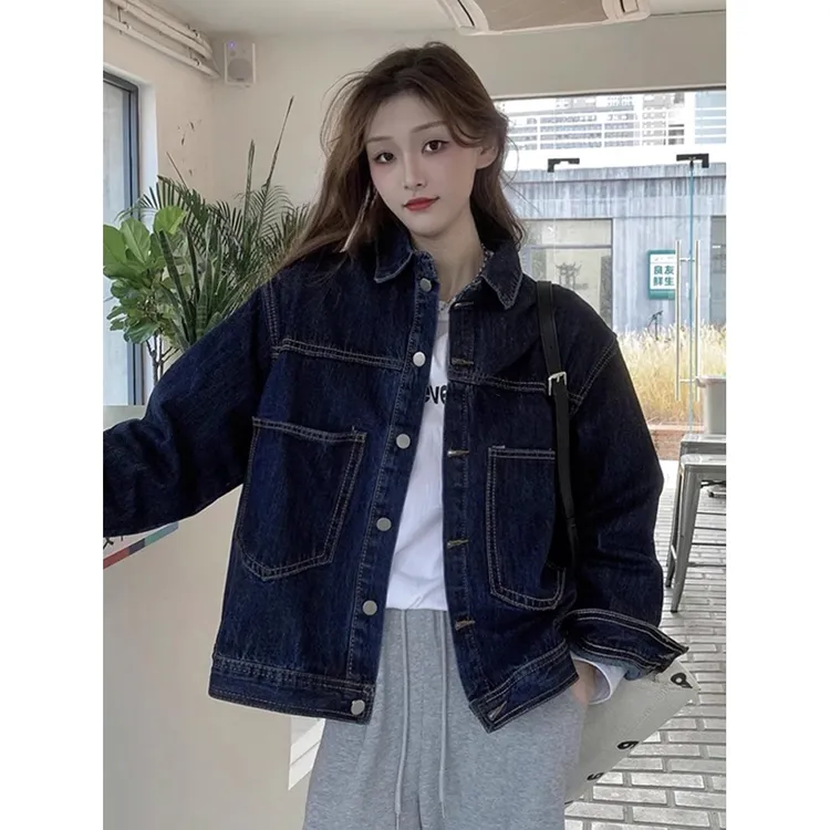 2025春季新款牛仔外套女韩版宽松港风显瘦百搭时尚bf上衣复古夹克
