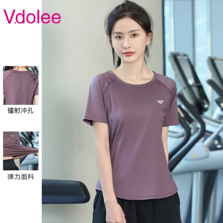 【单件上衣】9276夏季宽松休闲运动t恤女跑步速干显瘦健身透气短袖