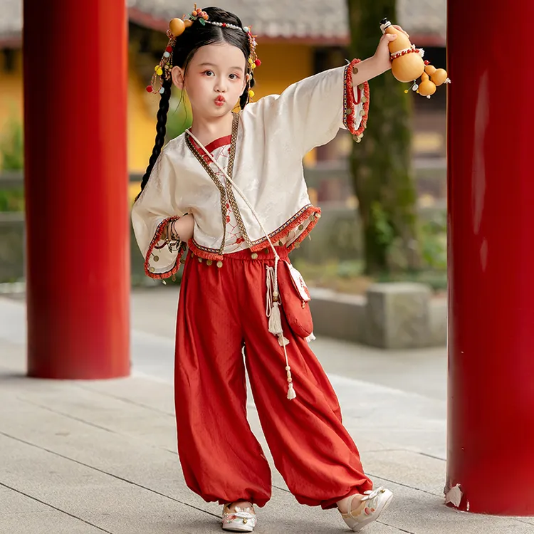 萌乎【冰梅子】女童秋季新款原创苗疆三件套中国风汉服套装-243830
