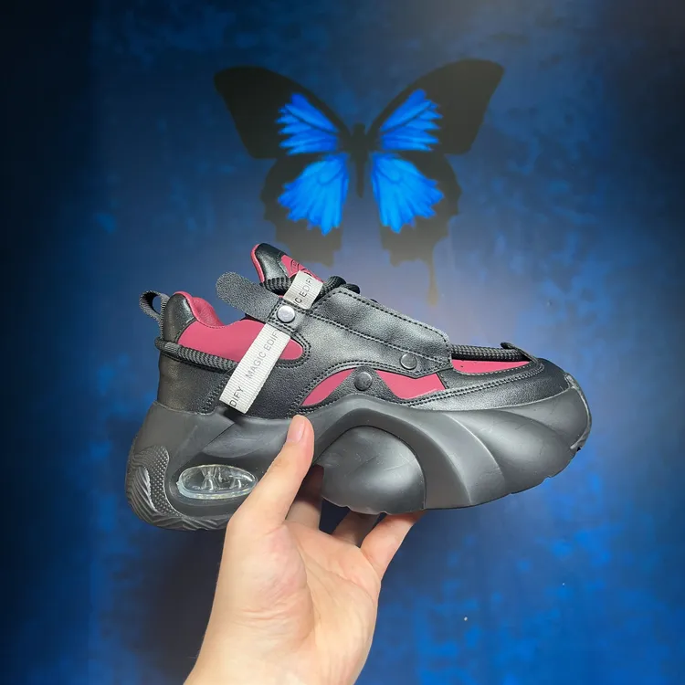 潮鞋爆款2025春爆款休闲ins炫酷机甲时尚百搭厚底增高潮流老爹鞋 