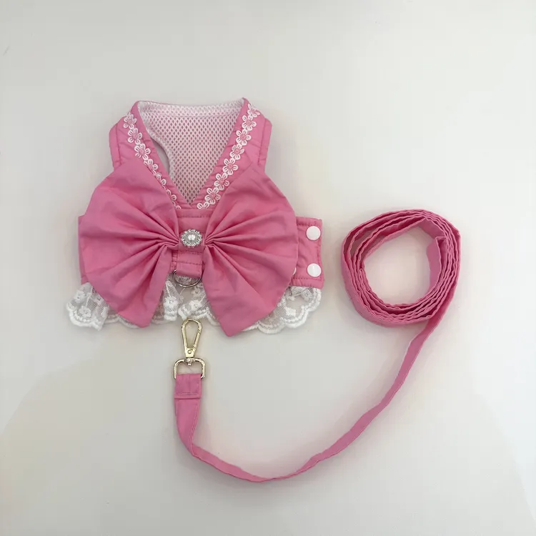 【丰锦优品】宠物定制牵引胸背粉色仙女带1.8米牵引绳