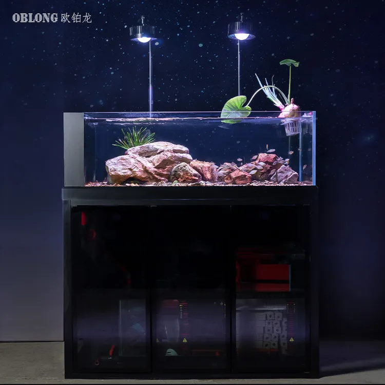 OBLONG工业风溪流鱼缸造景兰寿玩家级缸测溢流干湿分离水族缸