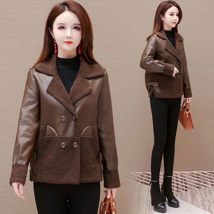 两面可穿皮衣外套女2025秋冬新款加绒加厚皮毛一体宽松显瘦妈妈装