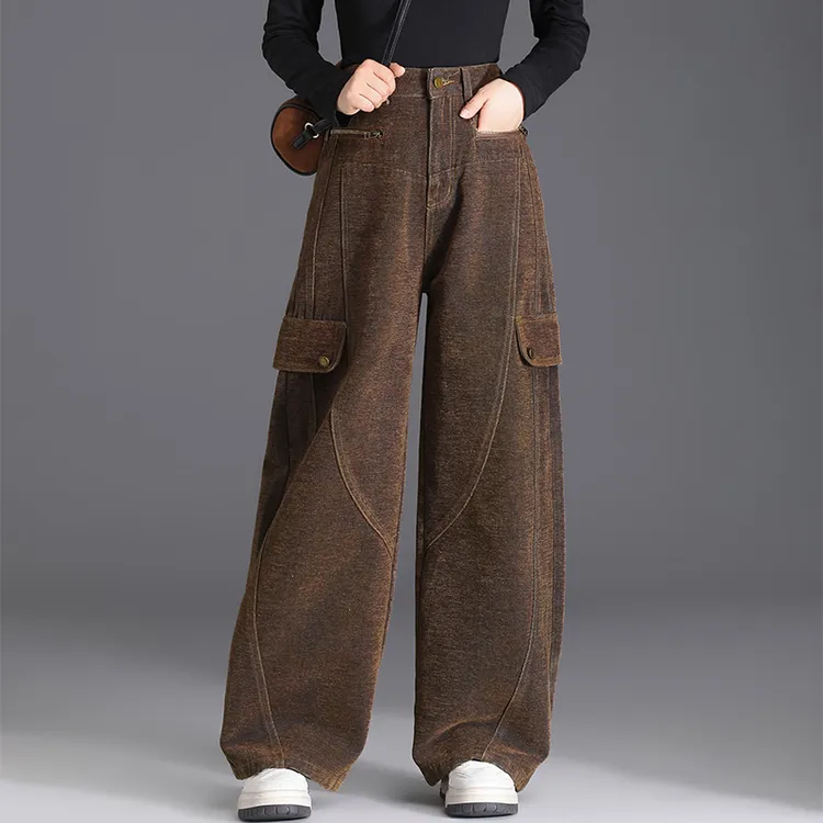 专柜正品高档阔腿牛仔裤2025秋冬新款美式复古女休闲裤宽松显瘦