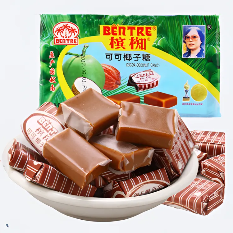 越南进口椰子糖椰奶香浓可可味儿童年经典怀旧混合味小零食软硬糖