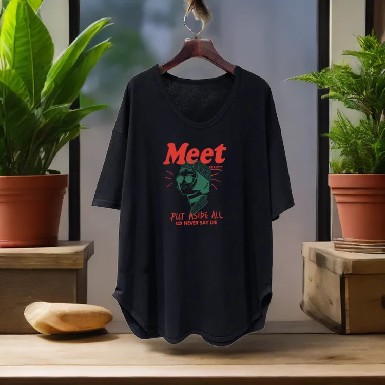 夏季新款精选加大宽松显瘦遮肉T桖短袖韩款半袖印花舒适女装上衣