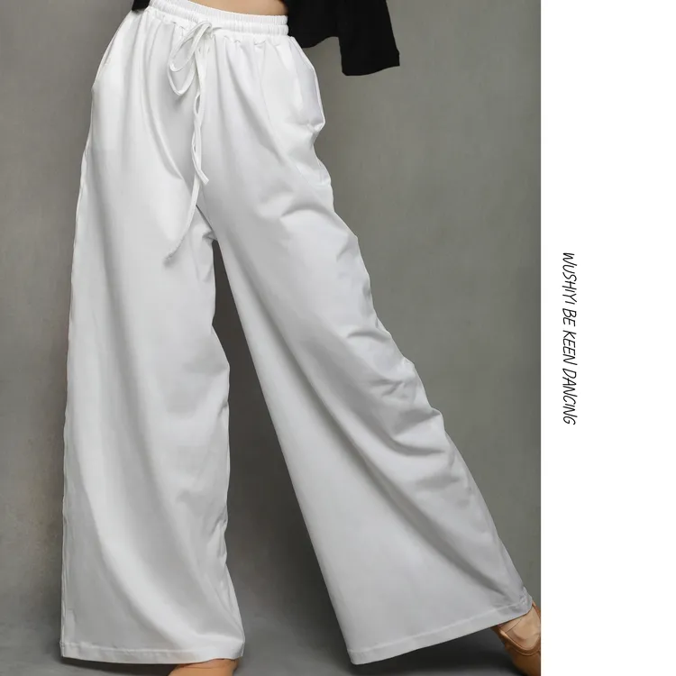 舞十一B0006纯棉现代舞练功服直筒宽松舞蹈裤阔腿裤长裤