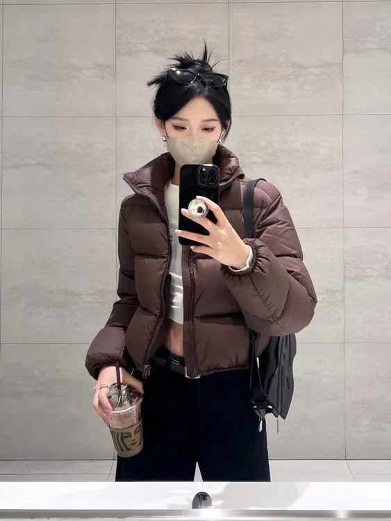 （工厂直销）肯豆棉服女短款新款冬季加厚立领面包服小个子专属外套