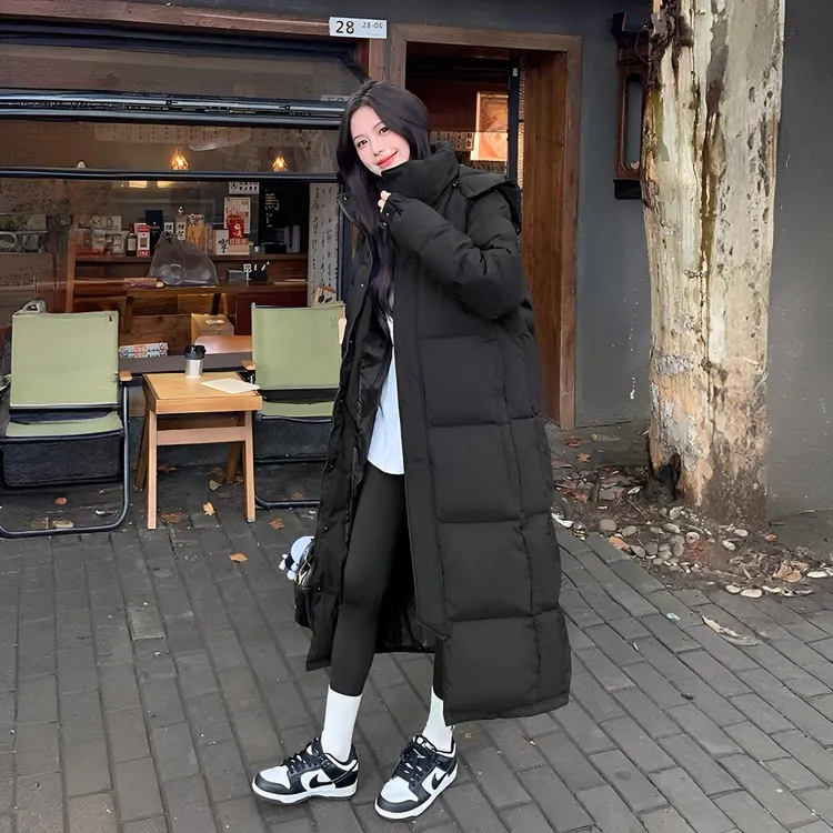 2025新款情侣宽松冬装羽绒服女长款过膝男女加厚艺考生中戏爆外套