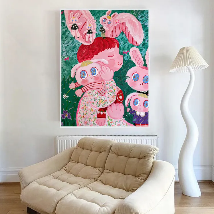 凹凸画社 玄关客厅奶油风小户型餐厅装饰画挂画晶瓷画卧室挂画