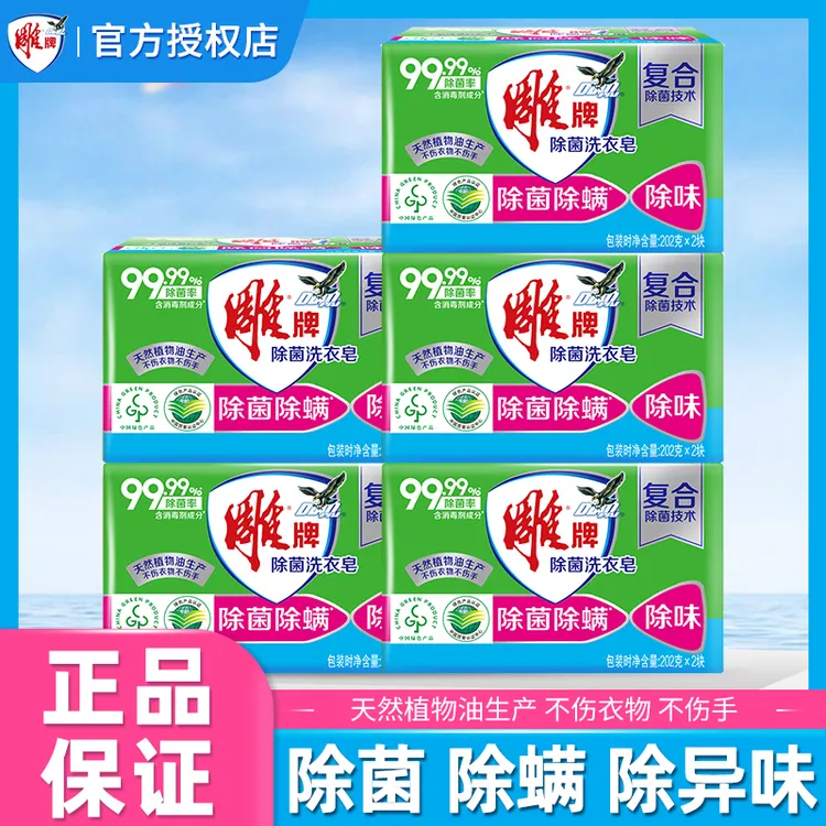 雕牌洗衣皂10大块202g除菌除螨去污透明皂去渍祛味肥皂家用实惠装