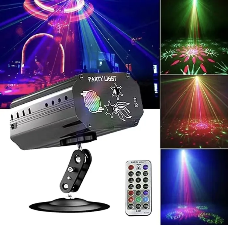 声控黑七彩激光舞台灯