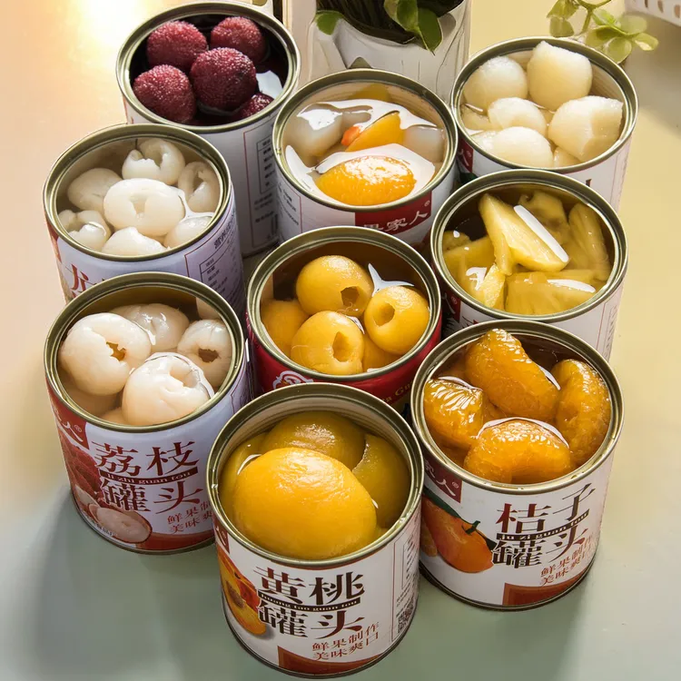 【旗舰店】多口味混合水果罐头312g*6罐整箱荔枝枇杷杨梅黄桃