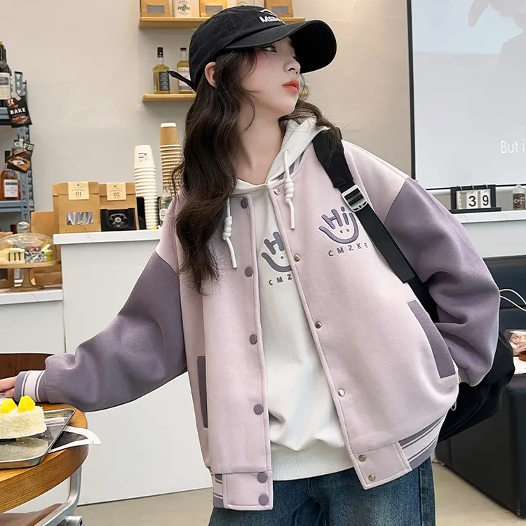 女童外套秋冬2025新款韩版加绒儿童棒球服8-15岁中大童小女孩衣服