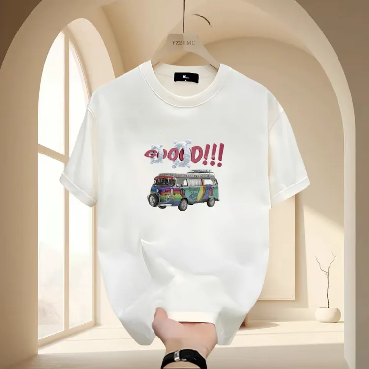 字母百搭休闲t恤男装短袖纯棉春夏时尚夏季潮流高档半袖ins印花