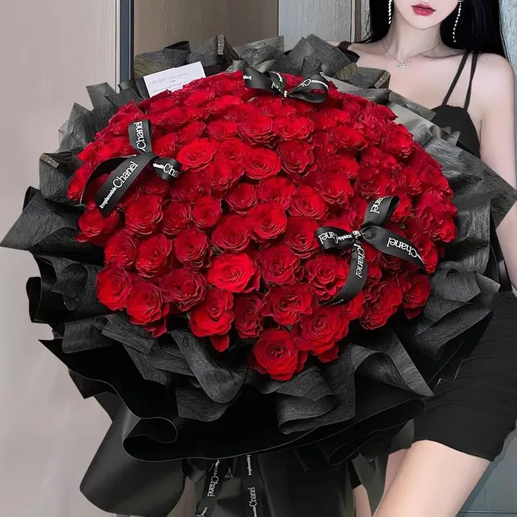 【真花花束】99朵199朵红粉玫瑰花束礼物鲜花速递全国同城生日配送