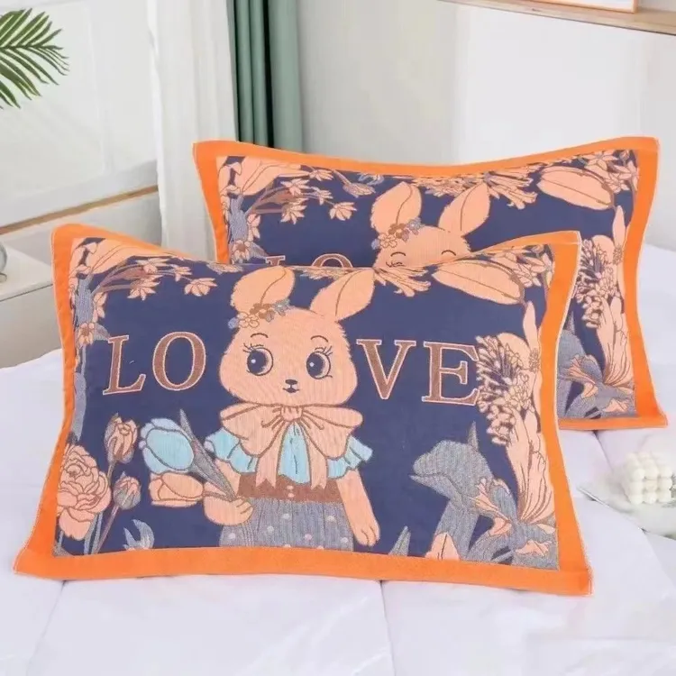 成人枕巾一对装加厚六层纱布欧式枕头巾四季通用吸汗透气加大家用商品图