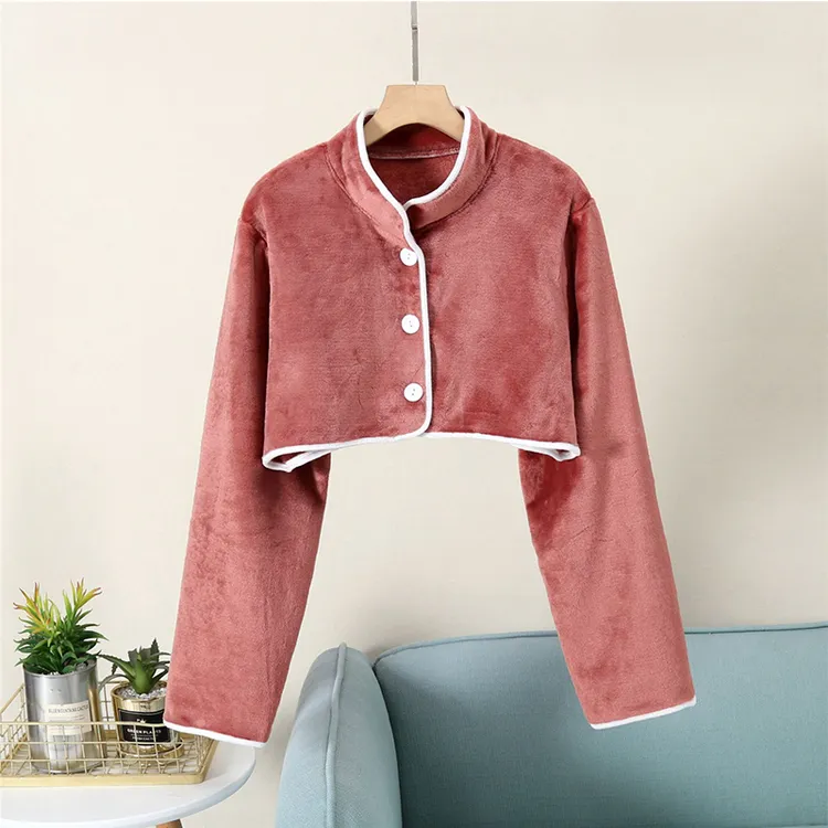 秋冬法兰绒御寒坎肩马甲保暖护肩部肩膀颈椎护脖加绒月子睡觉防寒