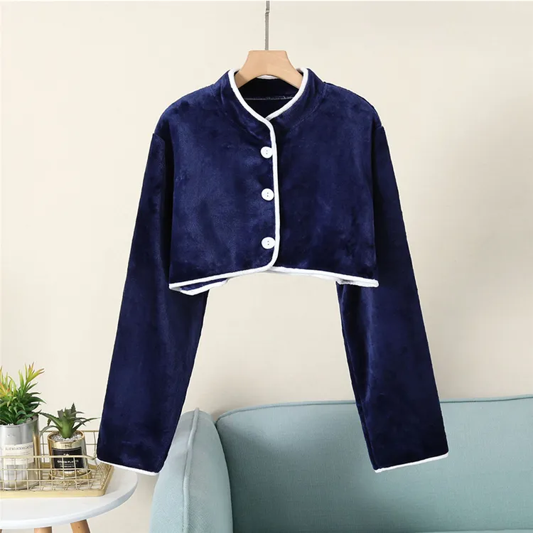 中老年保暖披肩马甲加绒男士女士坎肩睡觉肩膀防寒肩周颈椎护肩颈