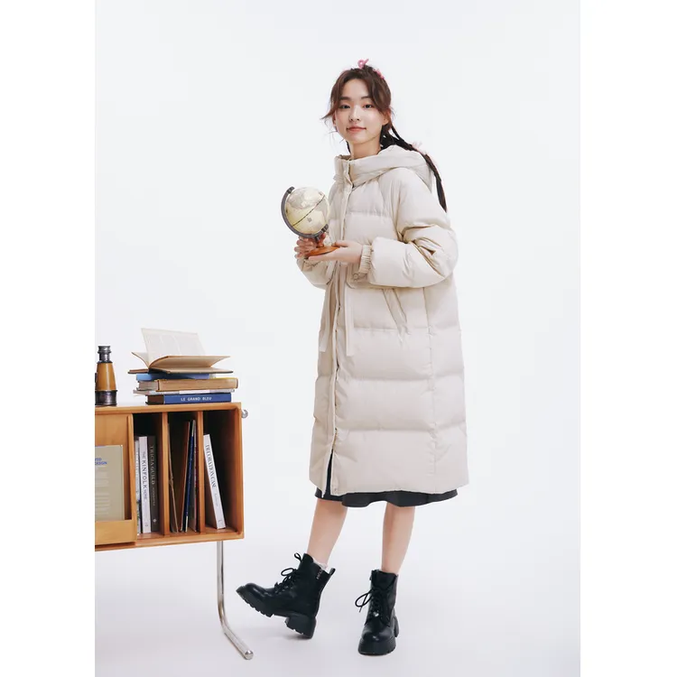 紫涵长款立领连帽羽绒服外套女冬季新款面包服Z4Z10AN642