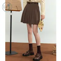 紫涵复古学院风百褶半身裙女高腰显瘦a字裙子Z4Z08AS329