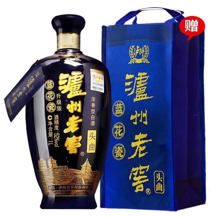 泸州老窖蓝花瓷 头曲 大瓶大容量 浓香型 白酒 52度1000ml D