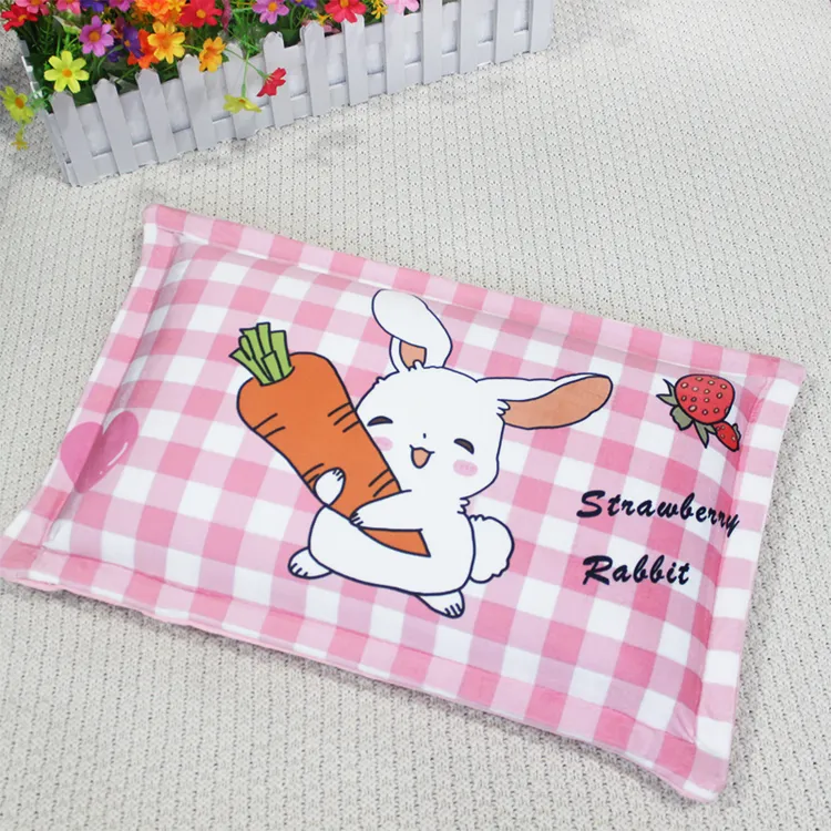 儿童牛奶绒枕套30x50冬季加厚绒幼儿园枕头套40x60卡通枕芯内胆套