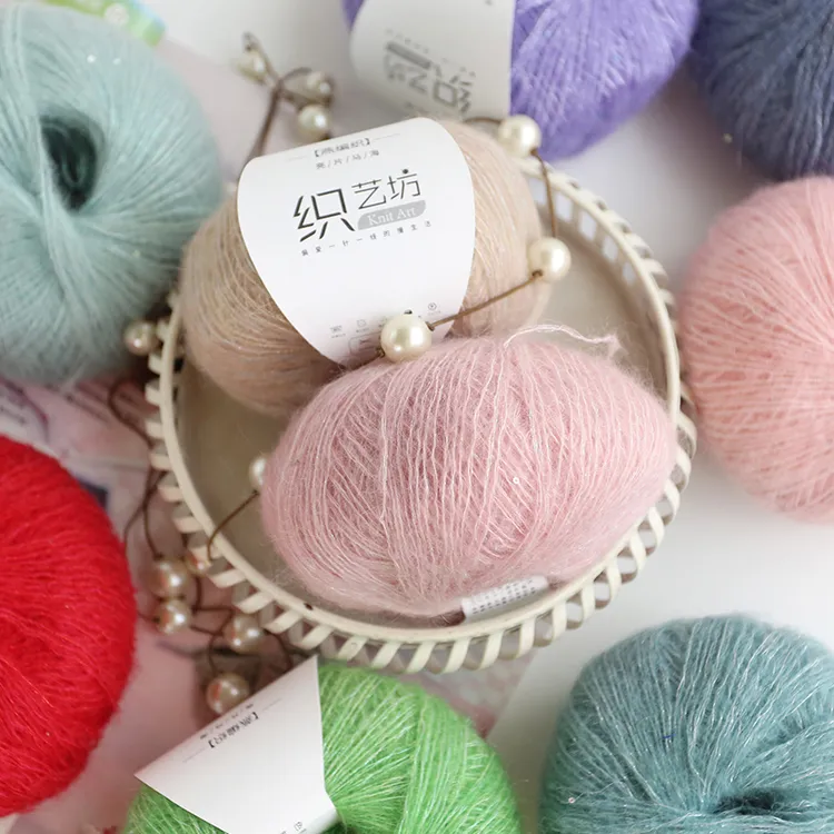 【燕编织专属】织艺坊Z013亮片马海毛线手工编织细毛线亮丝珠片25克