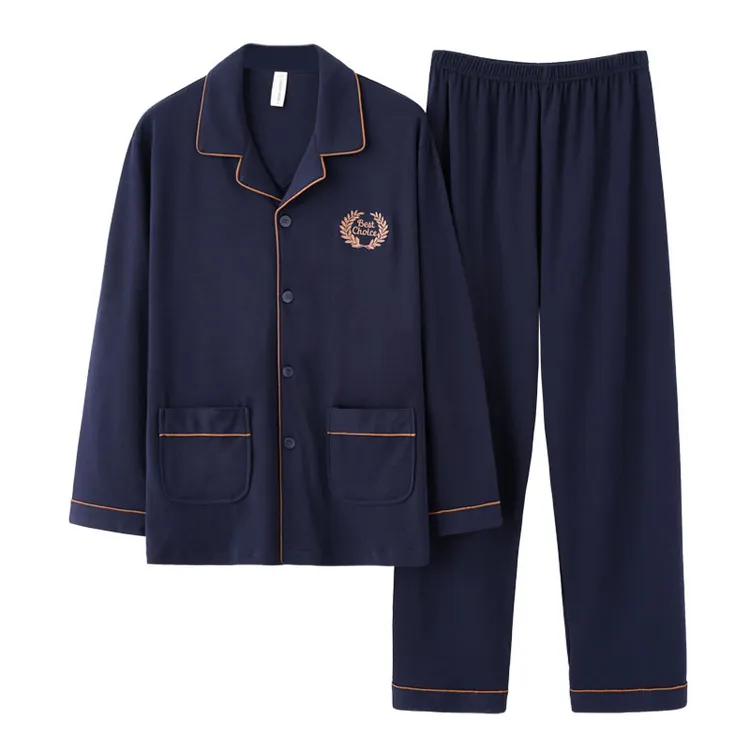 2025新款100%纯棉男士睡衣男可外穿家居服套装全棉加肥加大码4XL