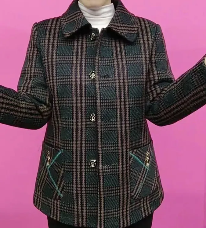 中老年女装妈妈装秋冬季外套洋气加绒保暖老太太上衣服装