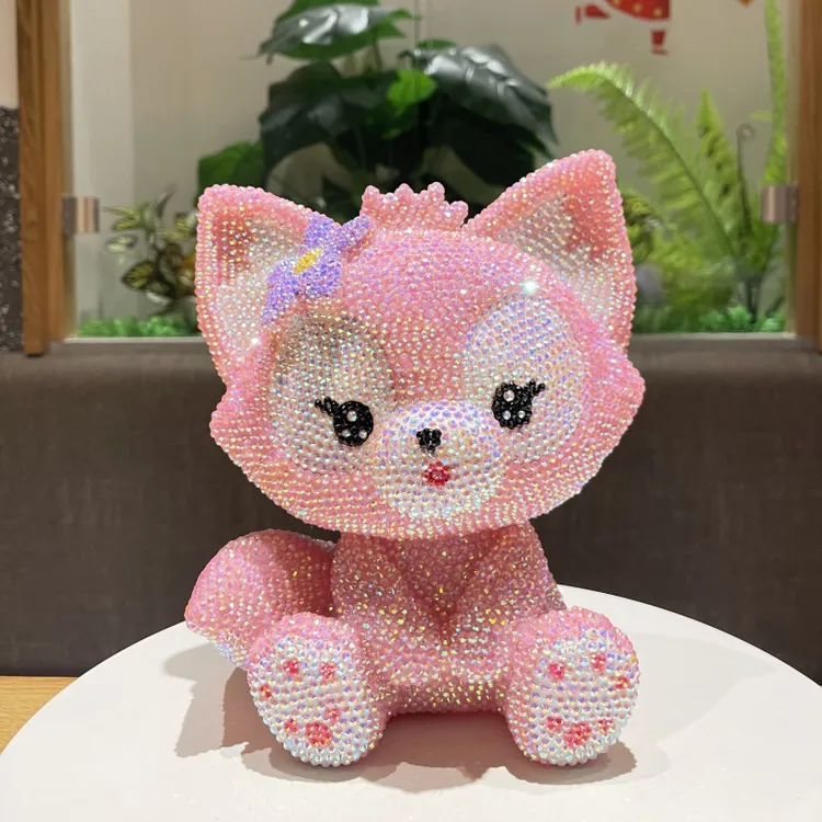 新手亲子生日求婚diy贴满钻玲娜贝尔存钱罐手工DIY粘钻玩偶小狐狸