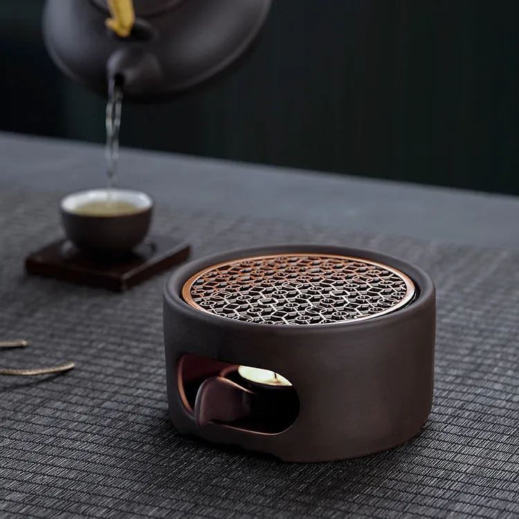 蜡烛煮茶炉套装温茶炉底座明火烤橘子热茶暖茶炉加热炉户外温茶器