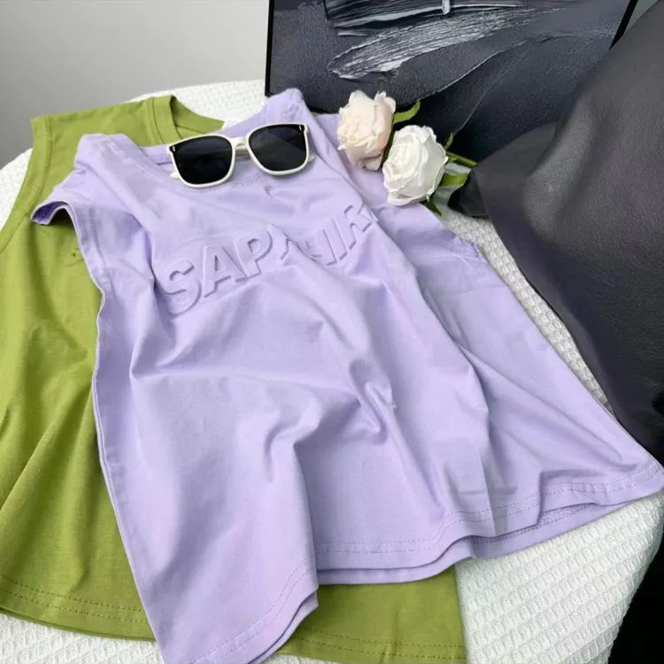 高品质儿童童装背心坎肩无袖立体钢印酷帅潮流百搭纯棉夏季新款T