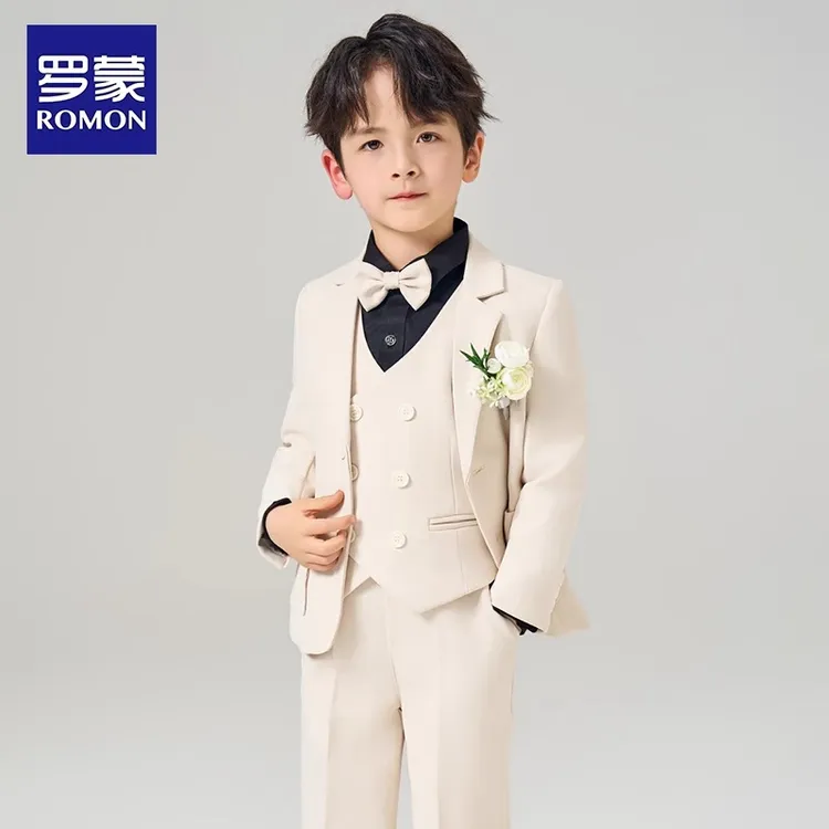 Romon/罗蒙儿童西装套装男童花童礼服春秋男孩钢琴演出服走秀西服