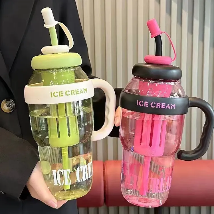 夏季冷饮杯奶茶肚肚杯可爱吸管高级防摔便携大容量