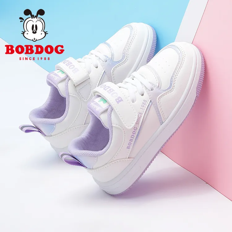 Bobdog/巴布豆女童鞋子小孩运动鞋新款中大童时尚透气女童休闲鞋