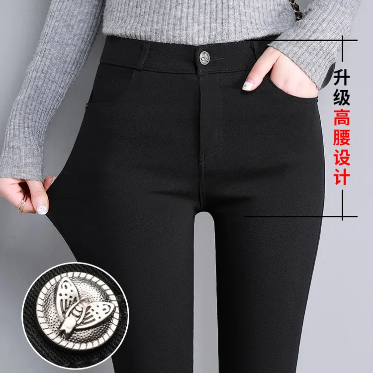 薄款打底裤女外穿春秋紧身显瘦黑色小脚铅笔裤弹力百搭高腰小黑裤