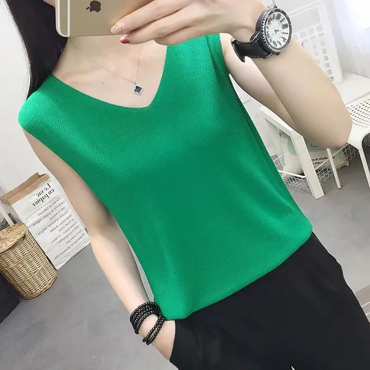 吊带大码短款背心时尚风宽松时尚轻职风薄款无袖宽松型夏季通勤
