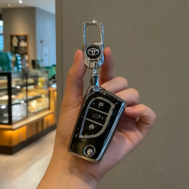 适用丰田卡罗拉折叠钥匙套男凯美瑞雷凌锐志荣放车专用壳扣包高档