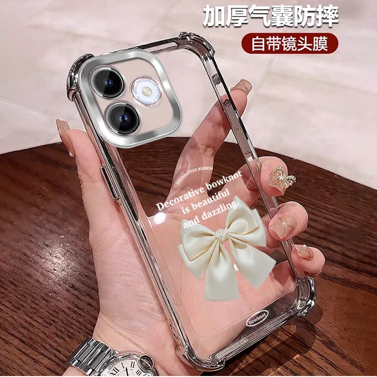 新款适用荣耀x60i手机壳女四角气囊防摔套全包自带镜头膜创意蝴蝶