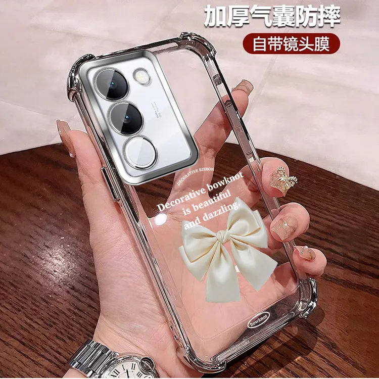 新款适用vivos17手机壳四角防摔pro气囊全包t小众自带镜头膜女ins